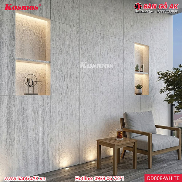 Tấm ốp đá dẻo Kosmos DD008-WHITE vân đá xẻ trắng